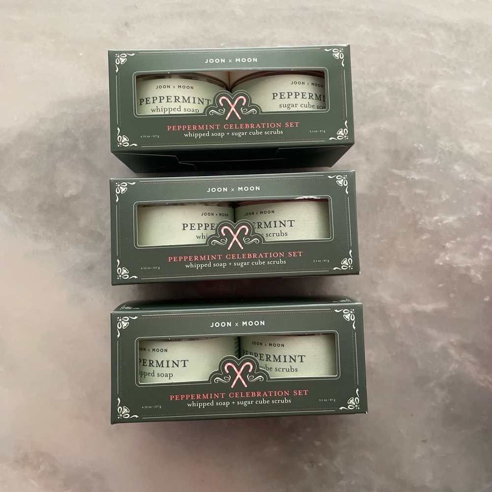 Joon x Moon  l Peppermint Whipped Soap & Sugar Cube Scrub Celebration Bundle X3